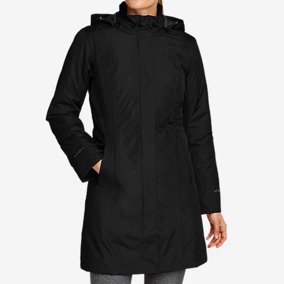 Eddie Bauer Girl On The Go Insulated Trench Coat, small,waterproof,black - Picture 1 of 2